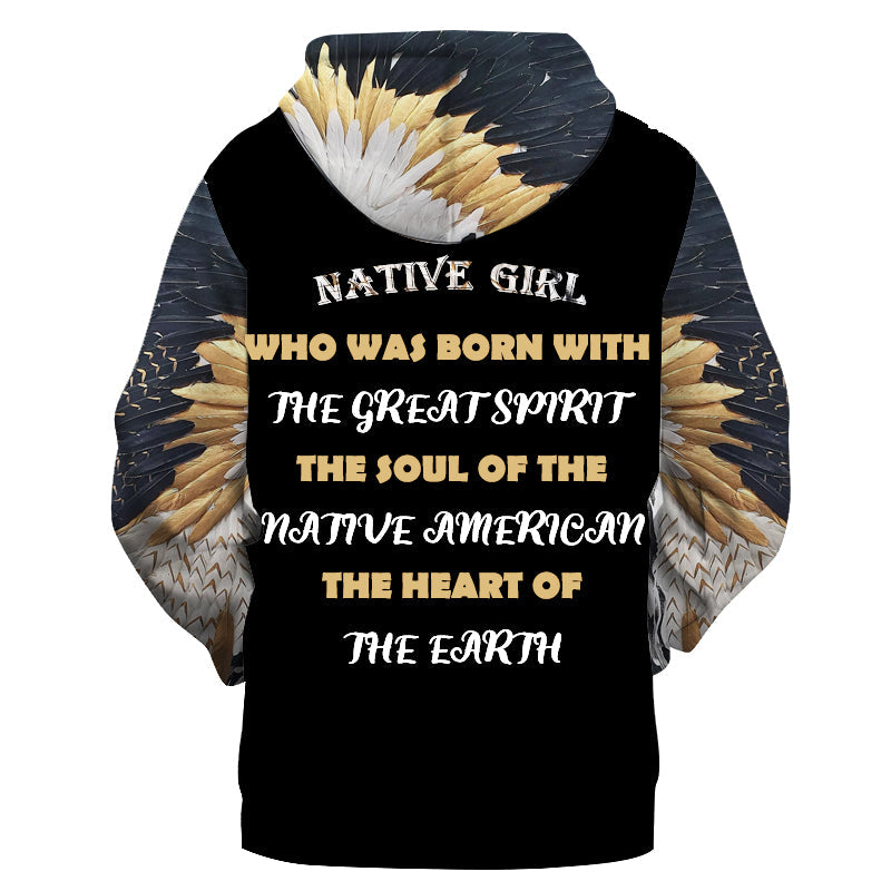 Native American Girl 3D Hoodie LT10 - Wonder Print Shop