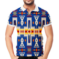 Navy Tribe Design Native American Polo T Shirt 3D LT10 - Wonder Print Shop