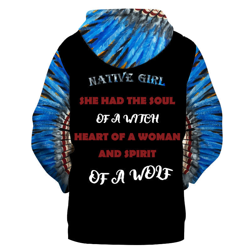 Native American Girl 3D Hoodie LT10 - Wonder Print Shop