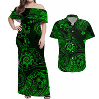 Hawaii Shaka Polynesian Matching Hawaiian Outfits For Couples Unique Style - Green LT8 - Wonder Print Shop