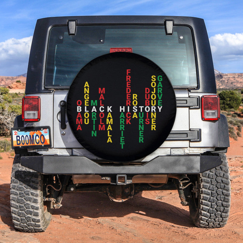 African Tire Covers - Black History Month Spare Tire Cover Leaders Pride Name NO.28 LT8 - Wonder Print Shop