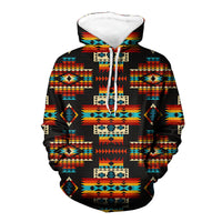 Black Pattern Native American 3D Hoodie LT10 - Wonder Print Shop