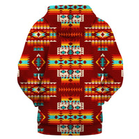 Red Pattern Native American 3D Hoodie LT10 - Wonder Print Shop
