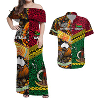 Vanuatu Australia Matching Hawaiian Outfits For Couples Polynesian Aboriginal Matching Hawaiian Shirt And Dress LT8 - Wonder Print Shop