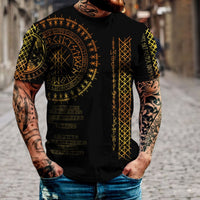 Viking Clothing Viking Golden Runes T Shirt RLT12 - Wonder Print Shop