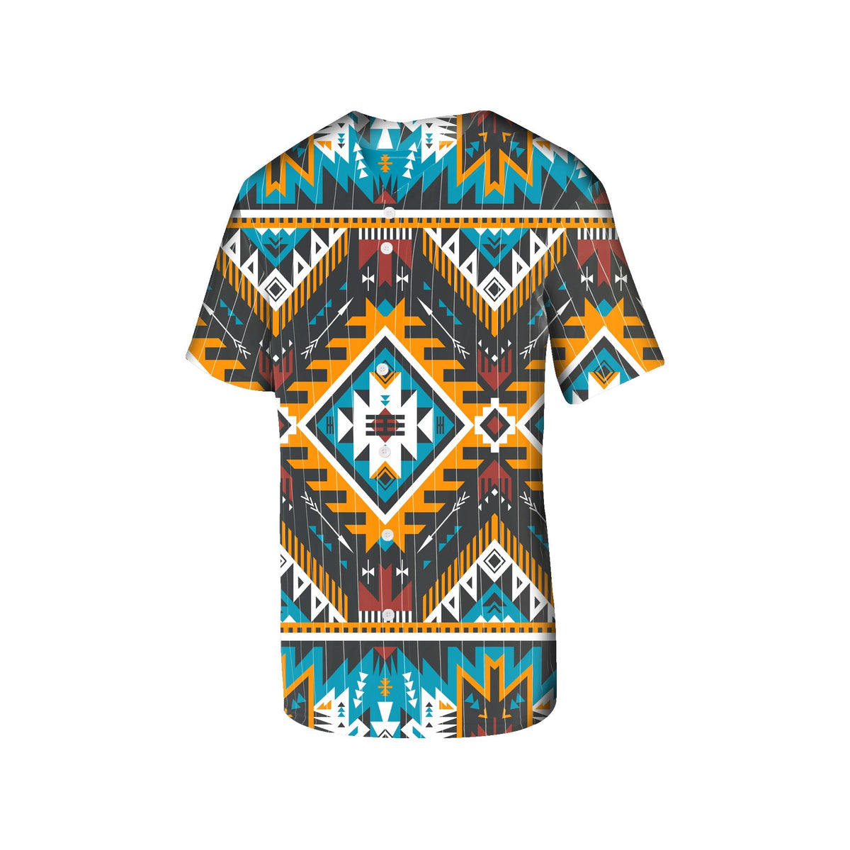 Native American Yellow Aztec Geometric Baseball Jersey LT10 - Wonder Print Shop