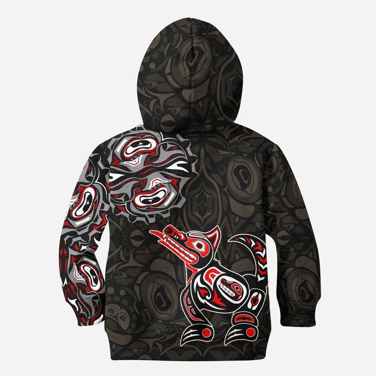 Canada Haida Wolf Hoodie Kid - Wonder Print Shop