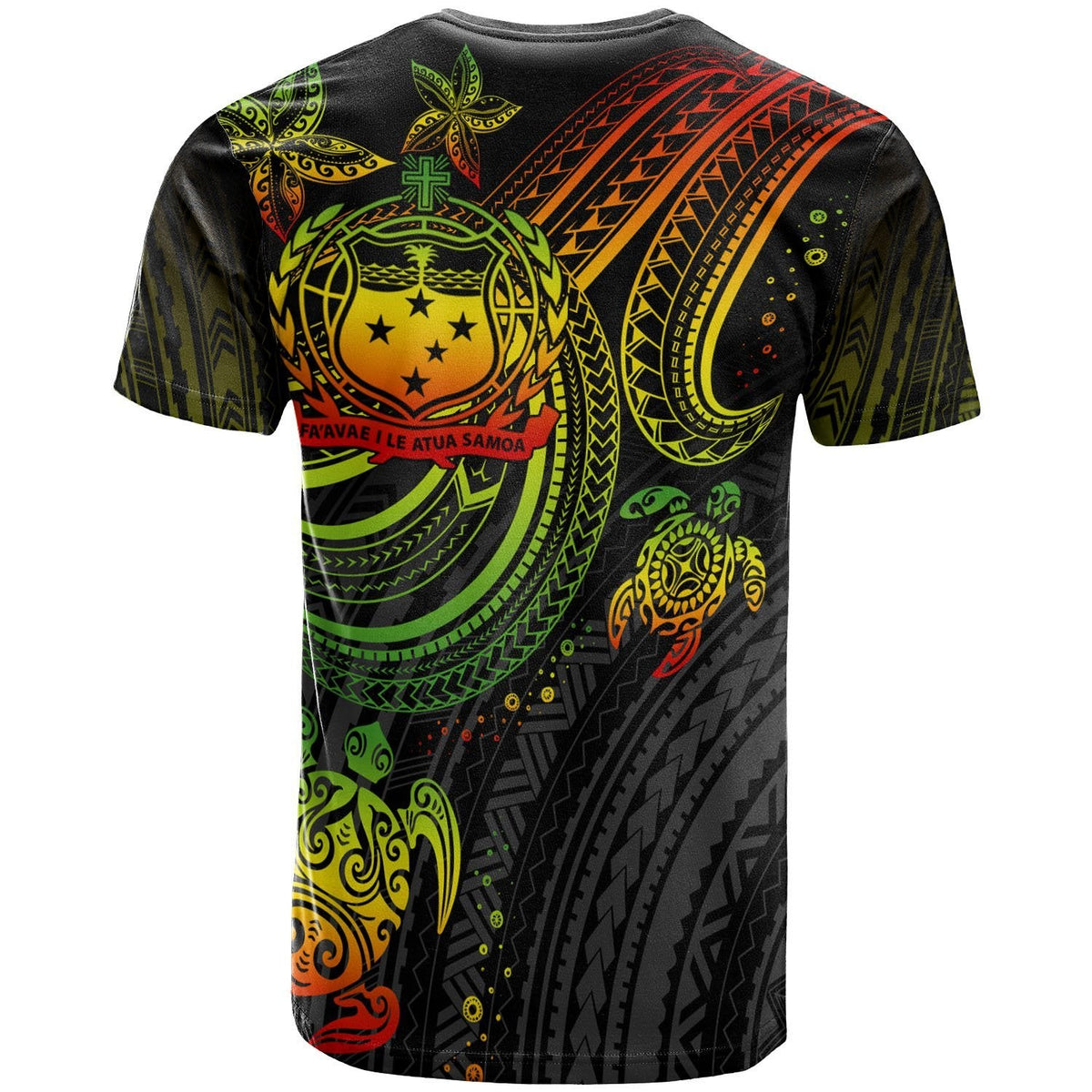 Custom Samoa T Shirt Reggae Turtle - Wonder Print Shop