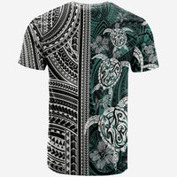 Polynesian T Shirt Turtle With Ethnic Motives and Floral Elements LT20 - Wonder Print Shop
