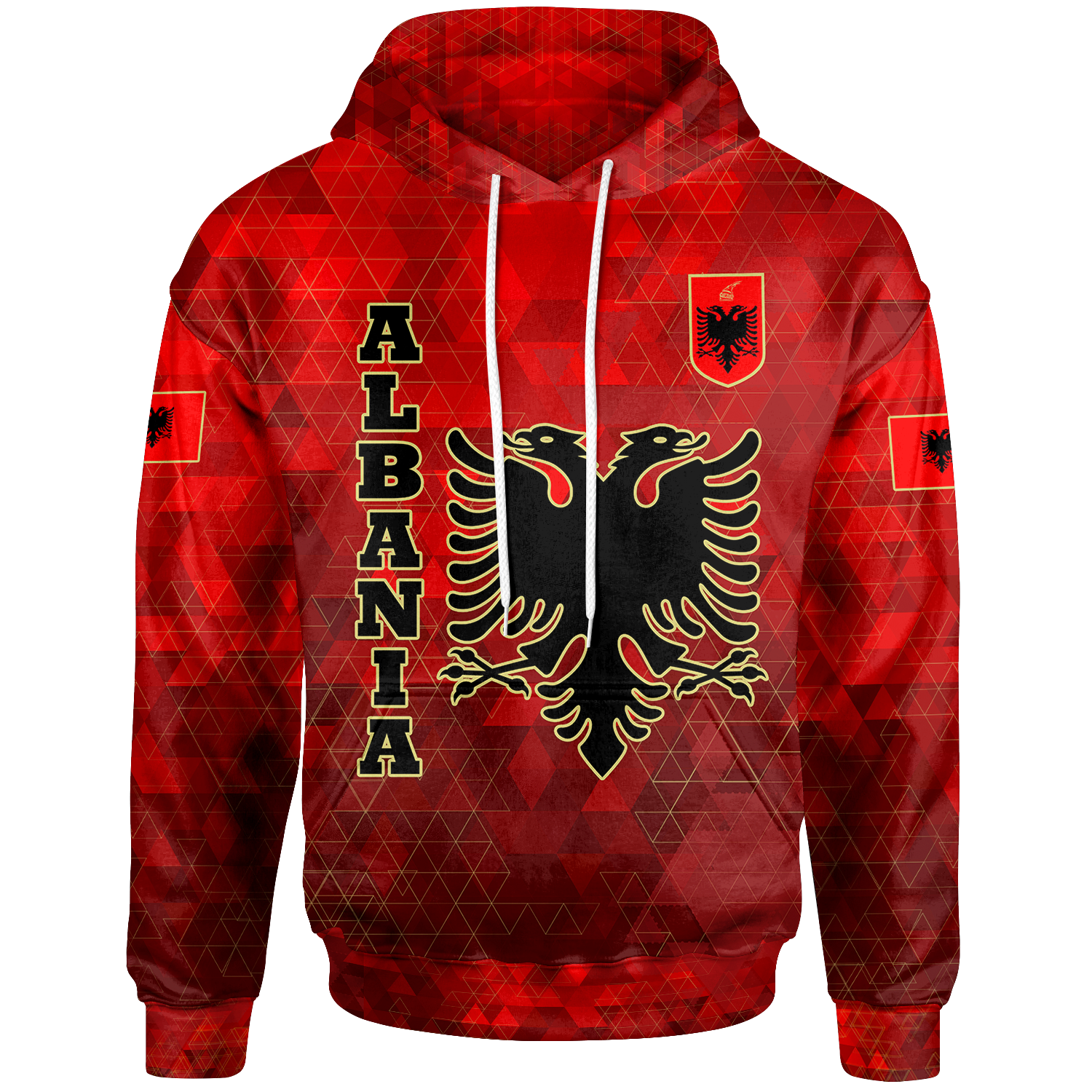 albania-hoodie-albania-flag-polygon-style