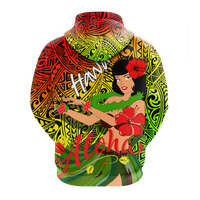 Hawaii Hula Girl Reggae Hoodie LT2 - Wonder Print Shop