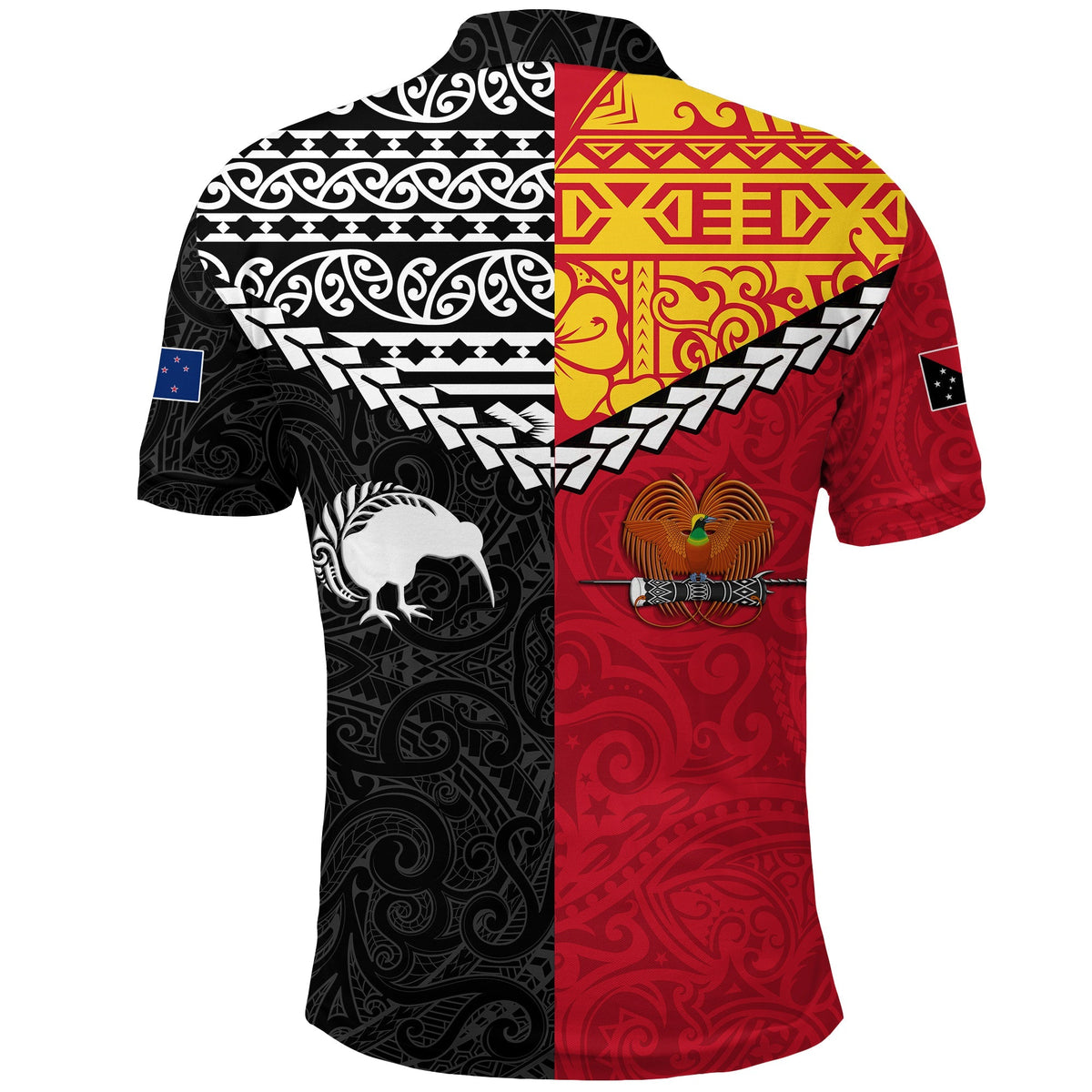 Papua New Guinea Combine New Zealand Maori Aotearoa Heritage Polo Shirt LT12 - Wonder Print Shop