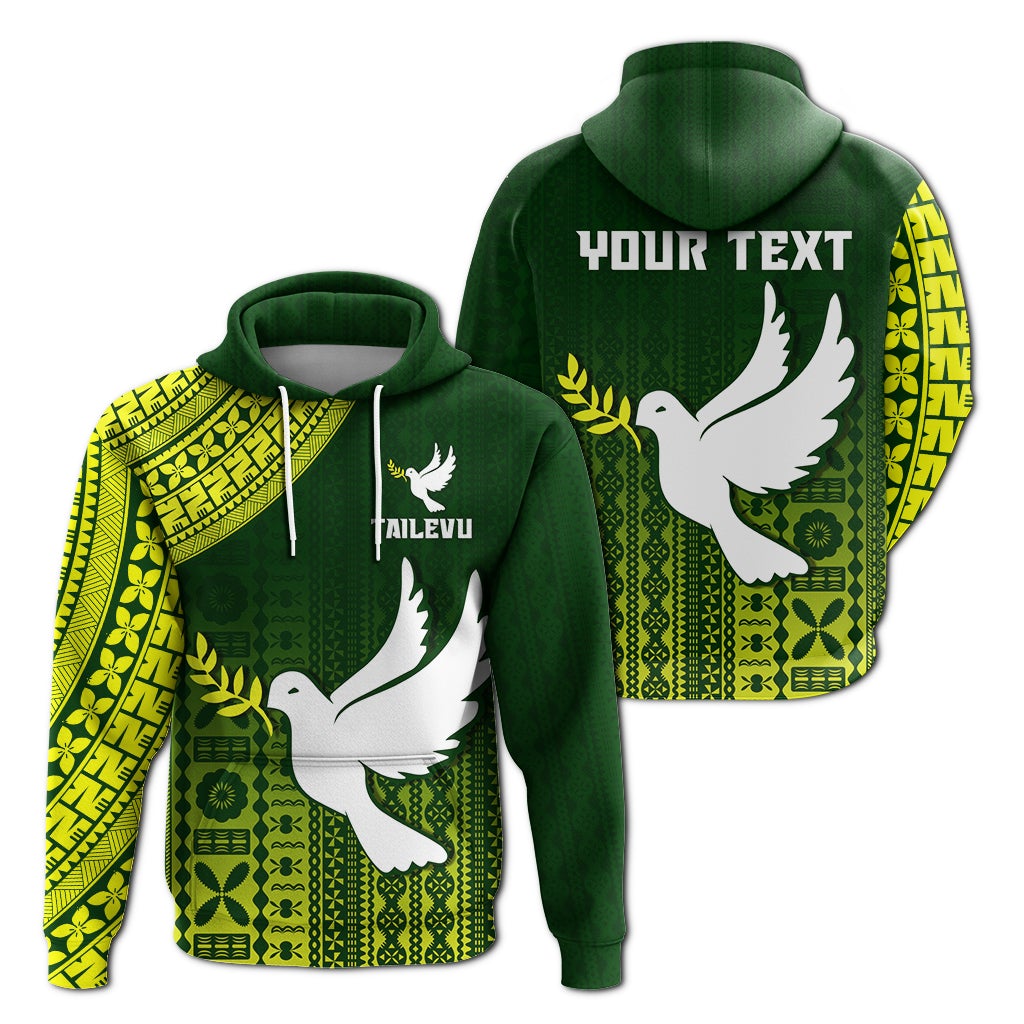 Custom Tailevu Rugby Fiji Hoodie Go Green LT4 - Wonder Print Shop