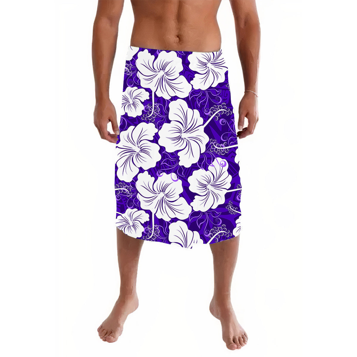 Hawaii Lavalava Polynesia Purple Simple Tropical Flowers LT13 - Wonder Print Shop
