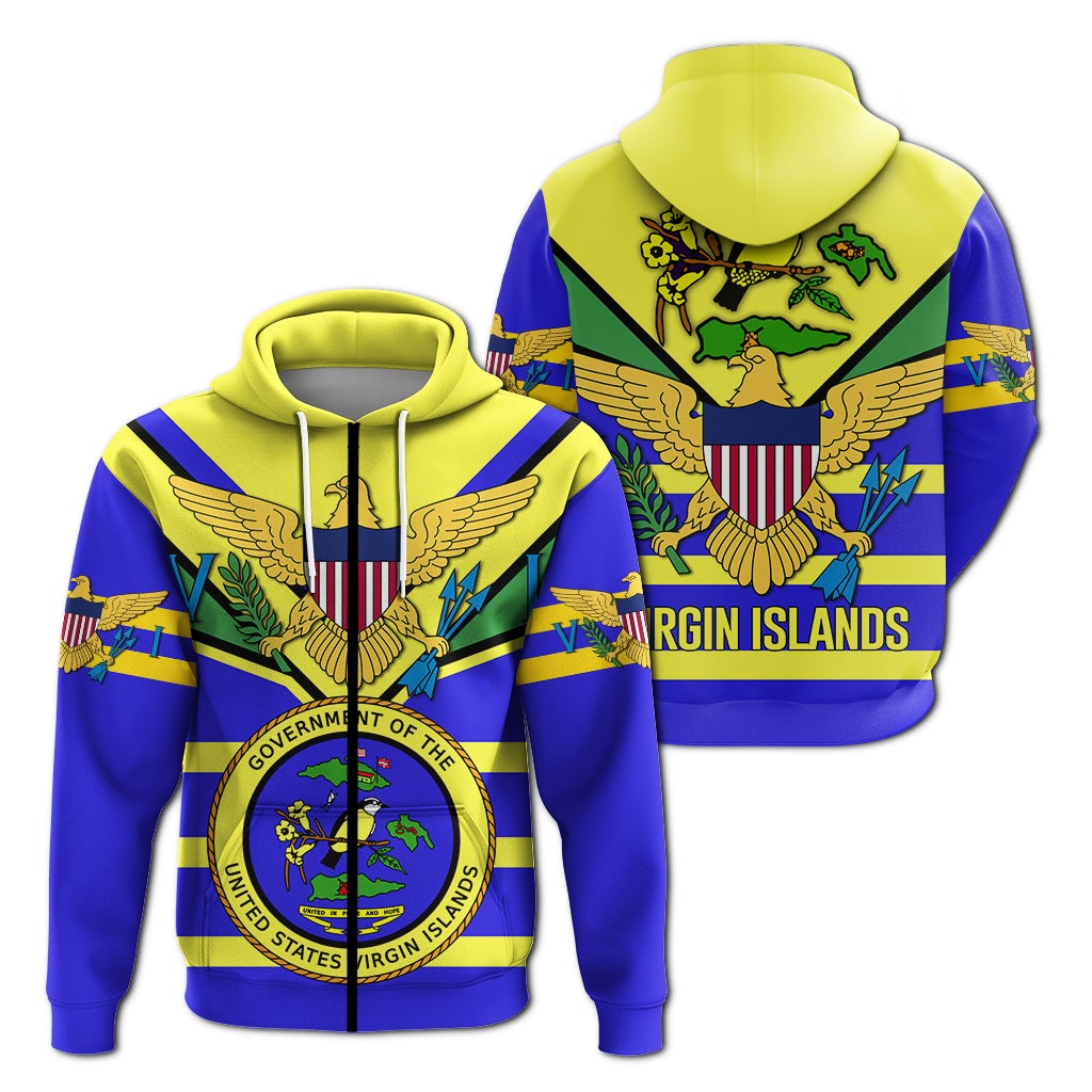 US Virgin Islands Zip Hoodie Egales with Seal LT4 - Wonder Print Shop