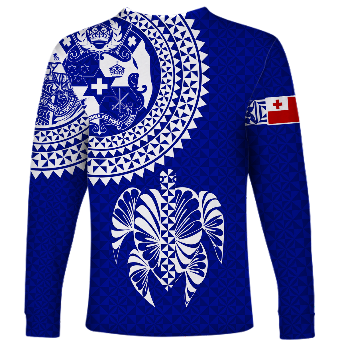 Tonga Long Sleeve Shirt Tongan Blue Turtle LT12 - Wonder Print Shop