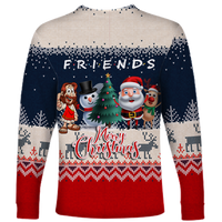 Christmas Jesus With Santa, Snowman And Reindeer Ugly Pattern Long Sleeve Shirt - LT12 - Wonder Print Shop