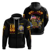 Big Boy Buffalo Soldiers Hoodie Black LT12 - Wonder Print Shop