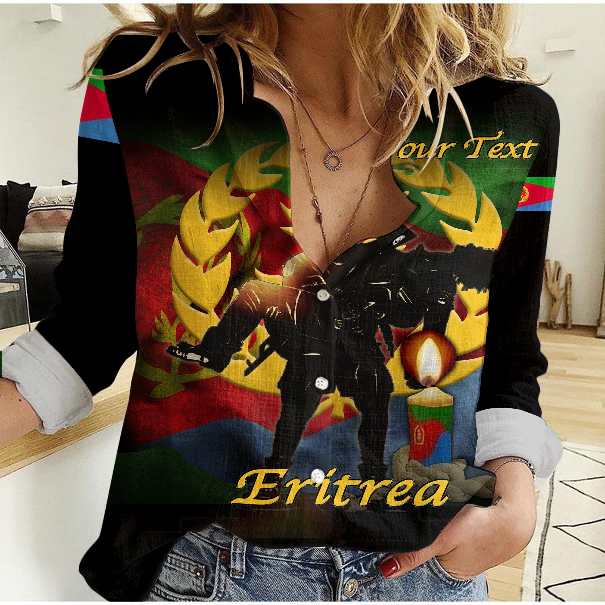 custom-eritrea-martyrs-day-candle-vigil-women-casual-shirt