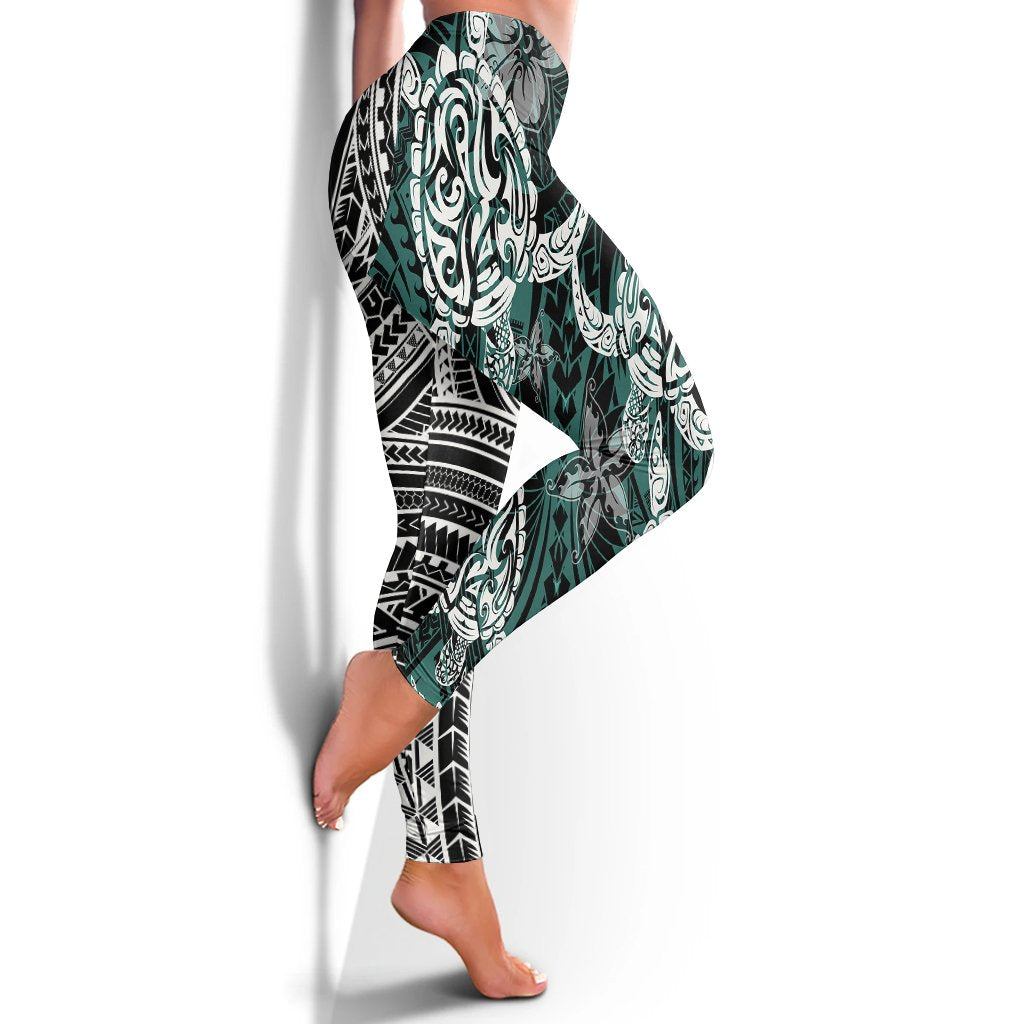 polynesian-leggings-turtle-with-ethnic-motives-and-floral-elements