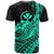 Hawaii Humpback Whale With Hibiscus Tribal Turquoise T Shirt LT12 - Wonder Print Shop