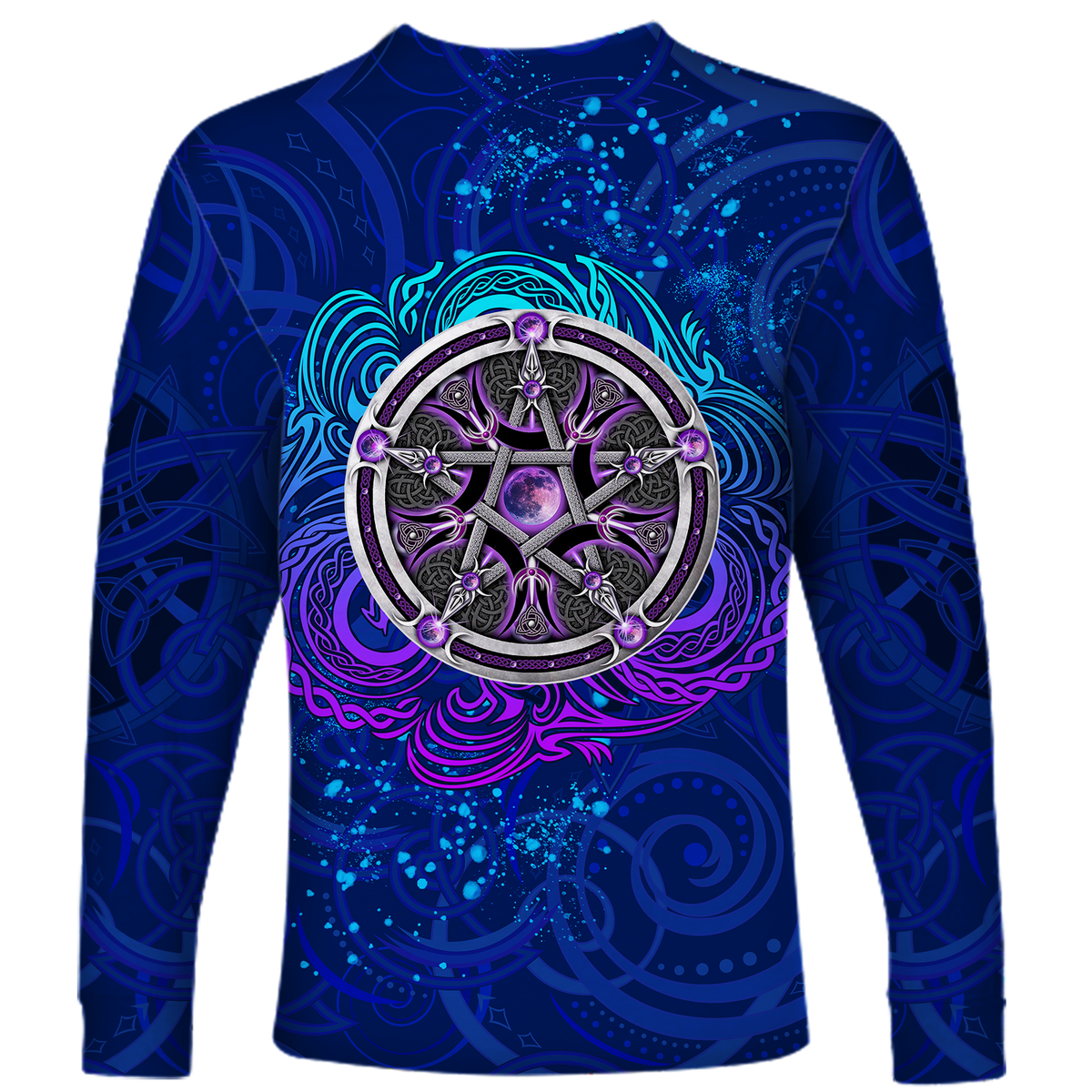Celtic Pentagram With Triskele Long Sleeve Shirt LT12 - Wonder Print Shop