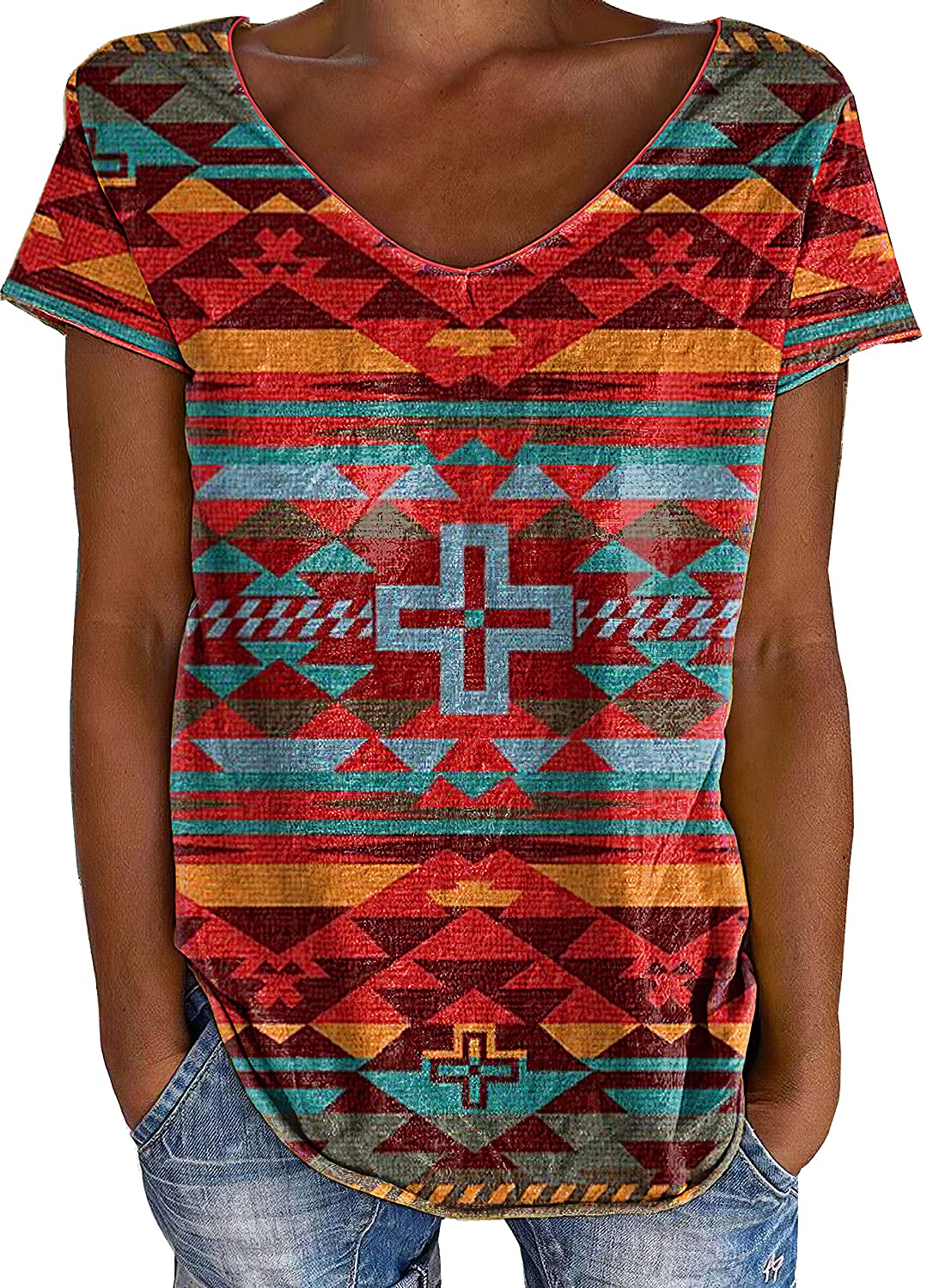 Pattern Light Orange Native American 3D T Shirt LT10 - Wonder Print Shop