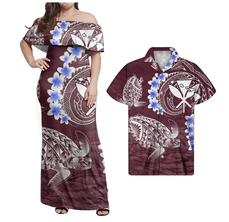 Polynesian Hawaiian Kanaka Maoli Matching Hawaiian Shirt And Dress No.2 LT6 - Wonder Print Shop