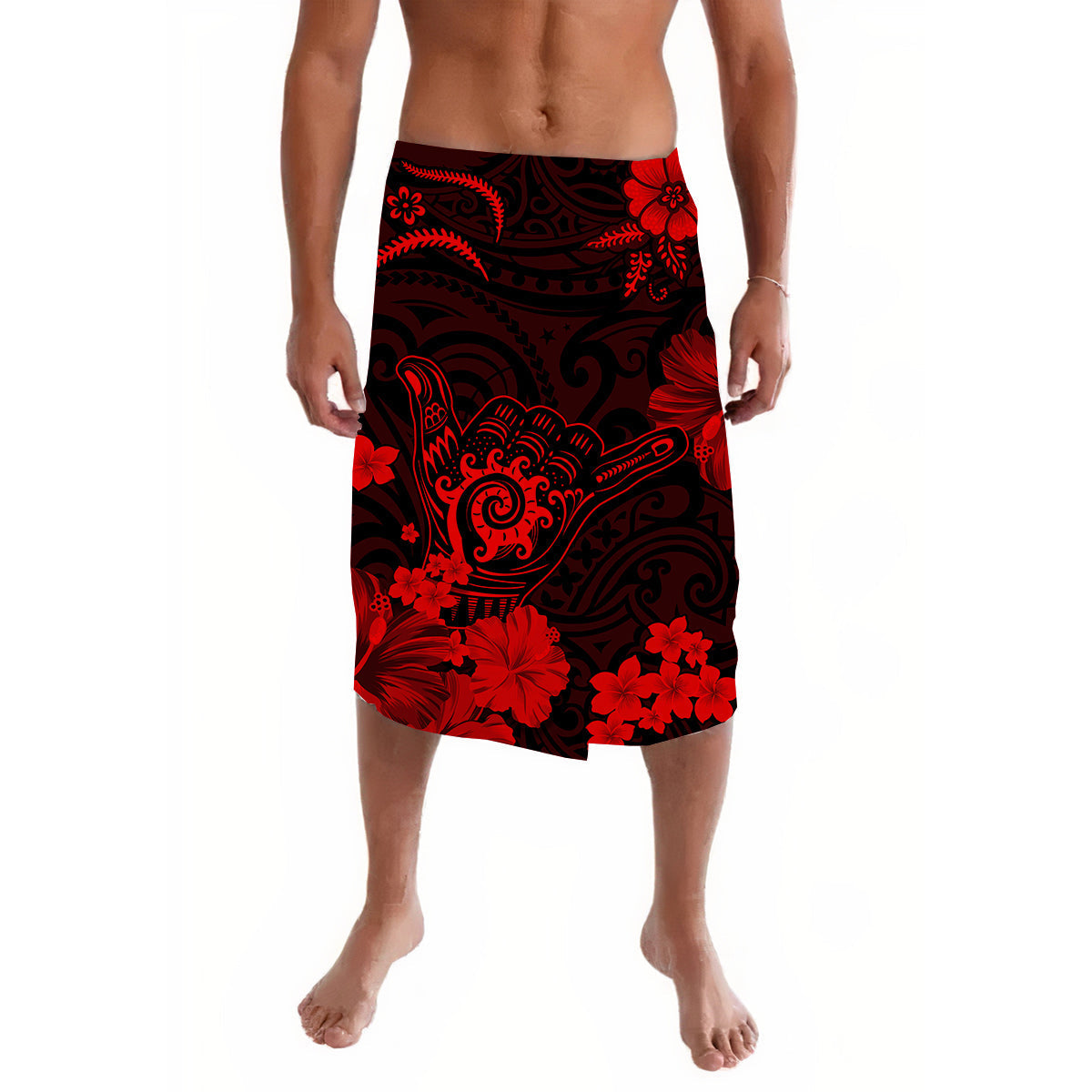 Hawaii Lavalava Polynesia Red Cool Shaka Sign LT13 - Wonder Print Shop