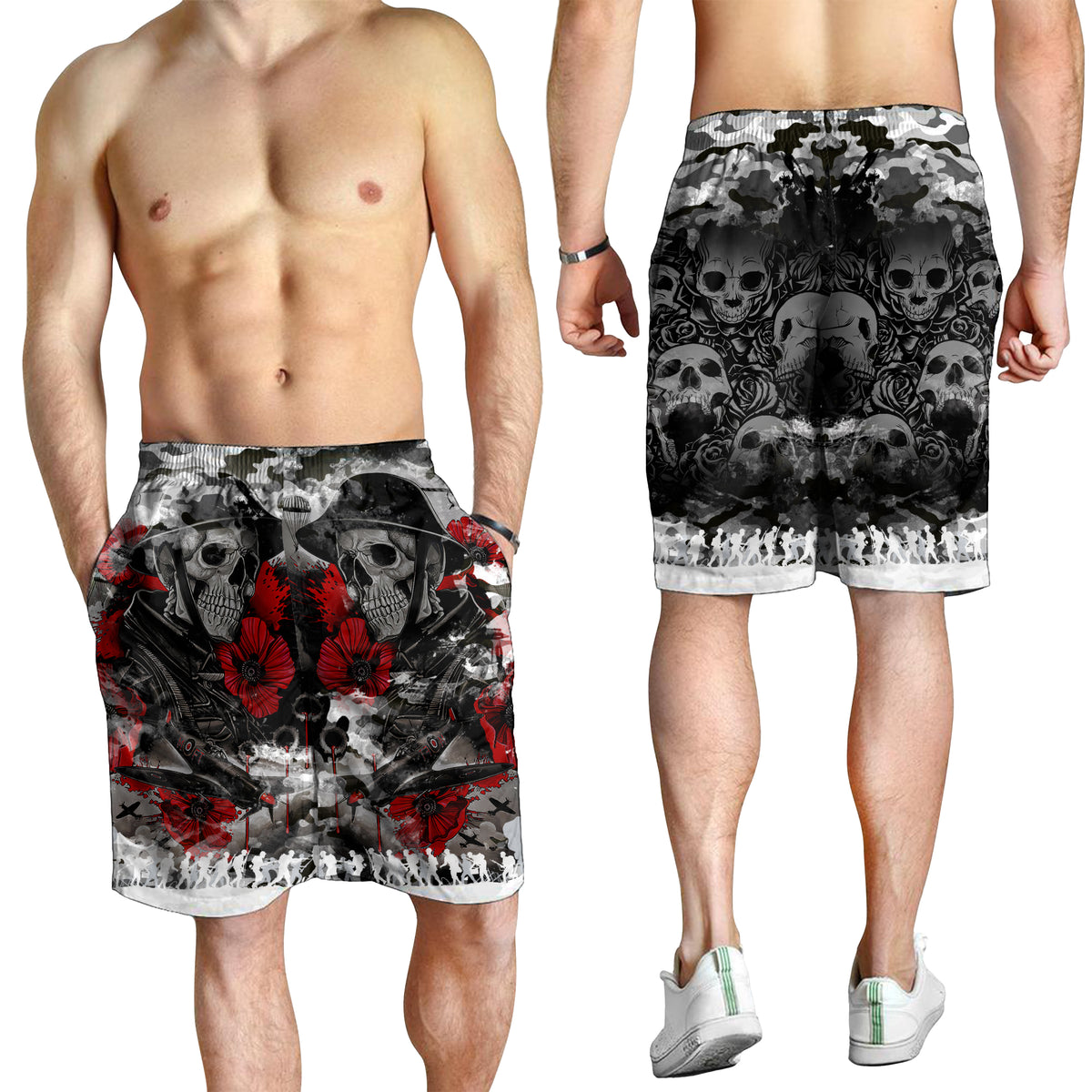 Skull Camo - U.S Army Undying Love For The Motherland Men Shorts - LT2