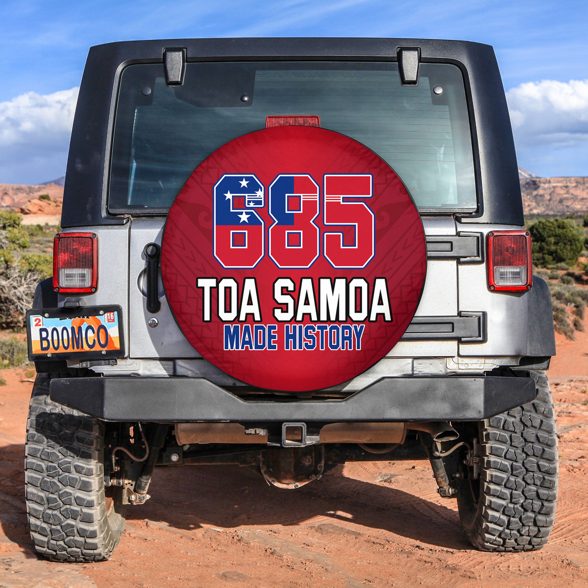 Toa Samoa Rugby Spare Tire Cover Proud 685 Made History Red LT13 - Wonder Print Shop