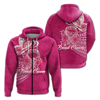 Breast Cancer Pink Ribbon Butterfly Polynesian Pink Version Hoodie LT12 - Wonder Print Shop