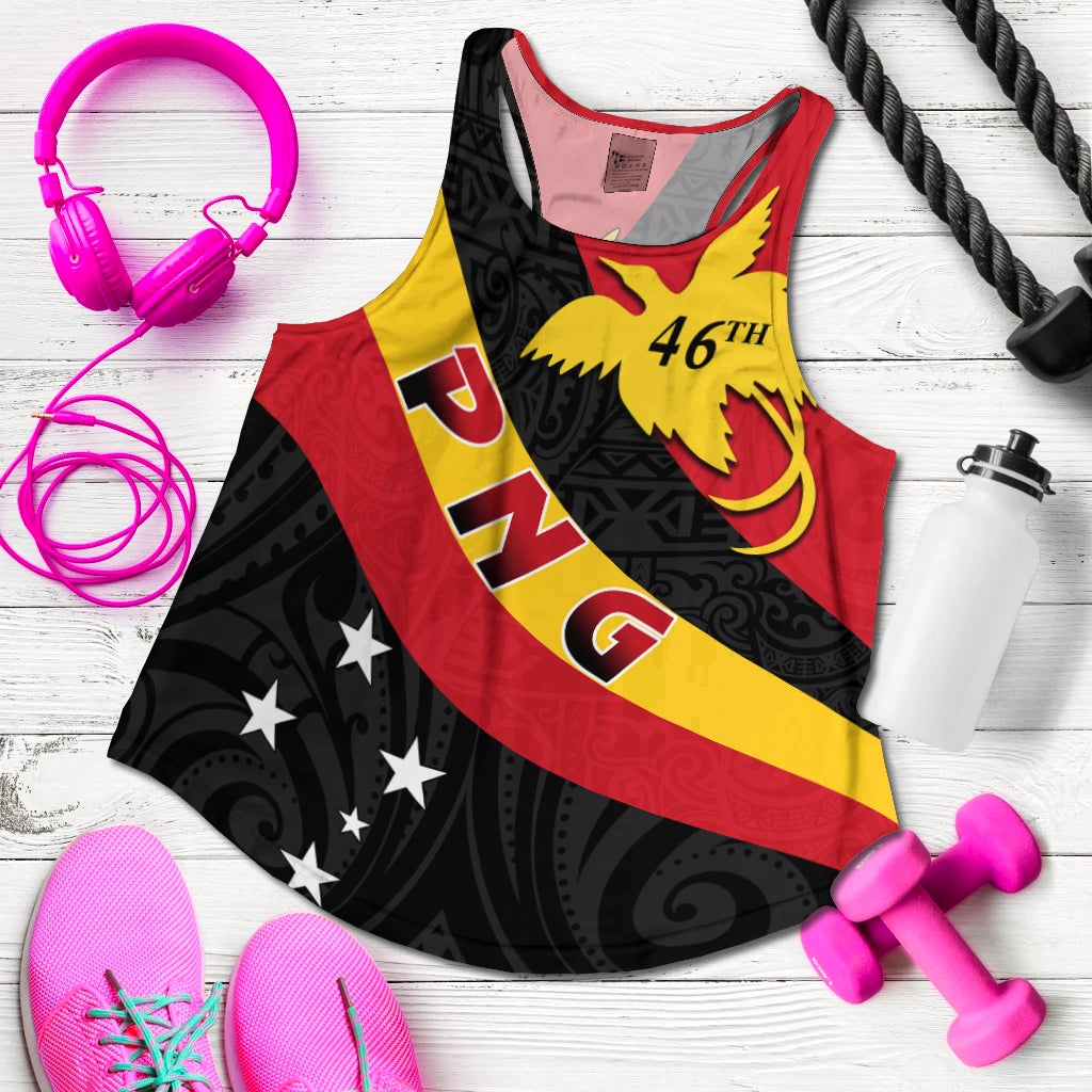 Papua New Guinea Women Racerback Tank Happy Independence Day LT13 - Wonder Print Shop