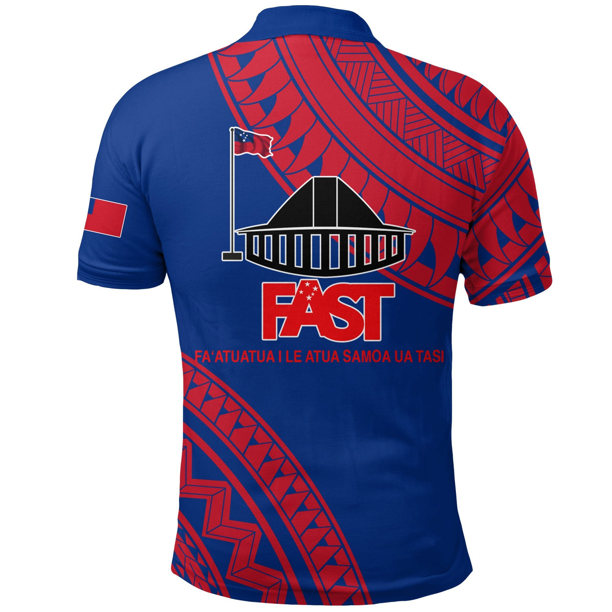 F.A.S.T Samoa Polo Shirt Samoan Pattern LT12 - Wonder Print Shop