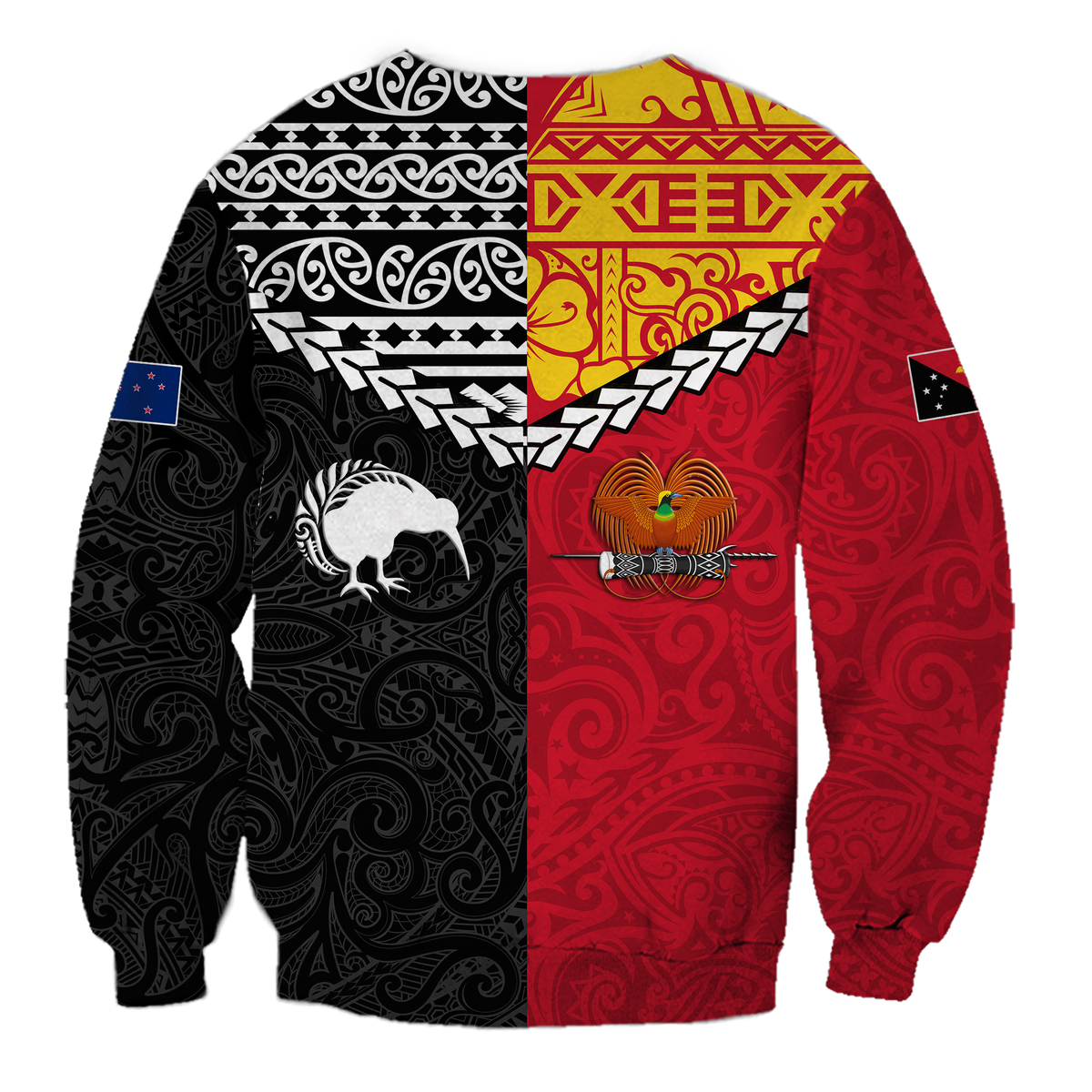 Papua New Guinea Combine New Zealand Maori Aotearoa Heritage Sweatshirt LT12 - Wonder Print Shop