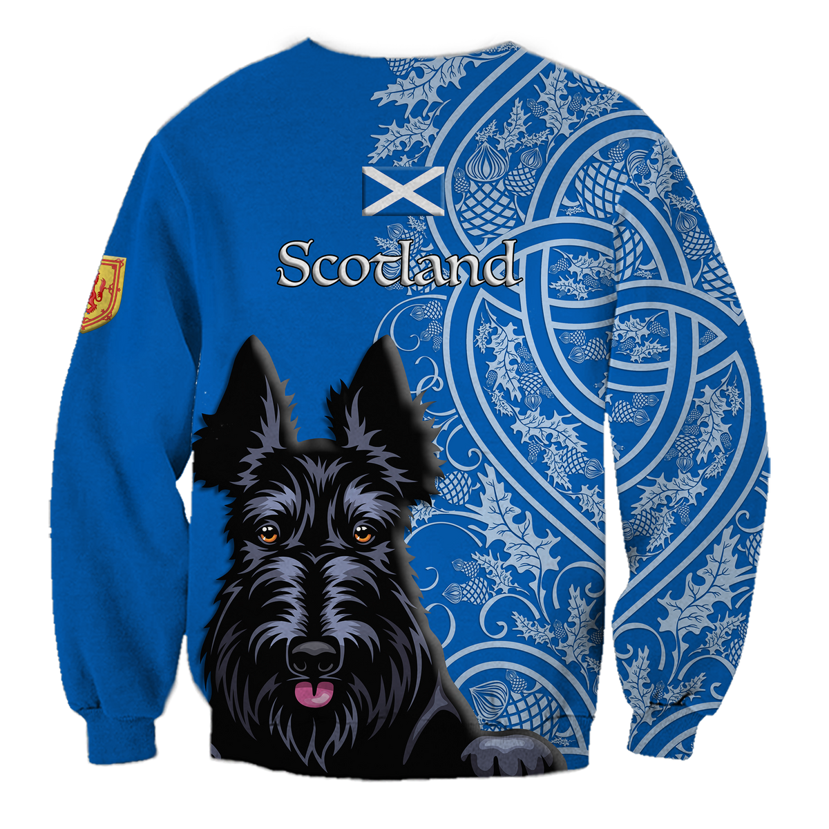 Scottish Terrier With Thistle Sweatshirt LT12 - Wonder Print Shop