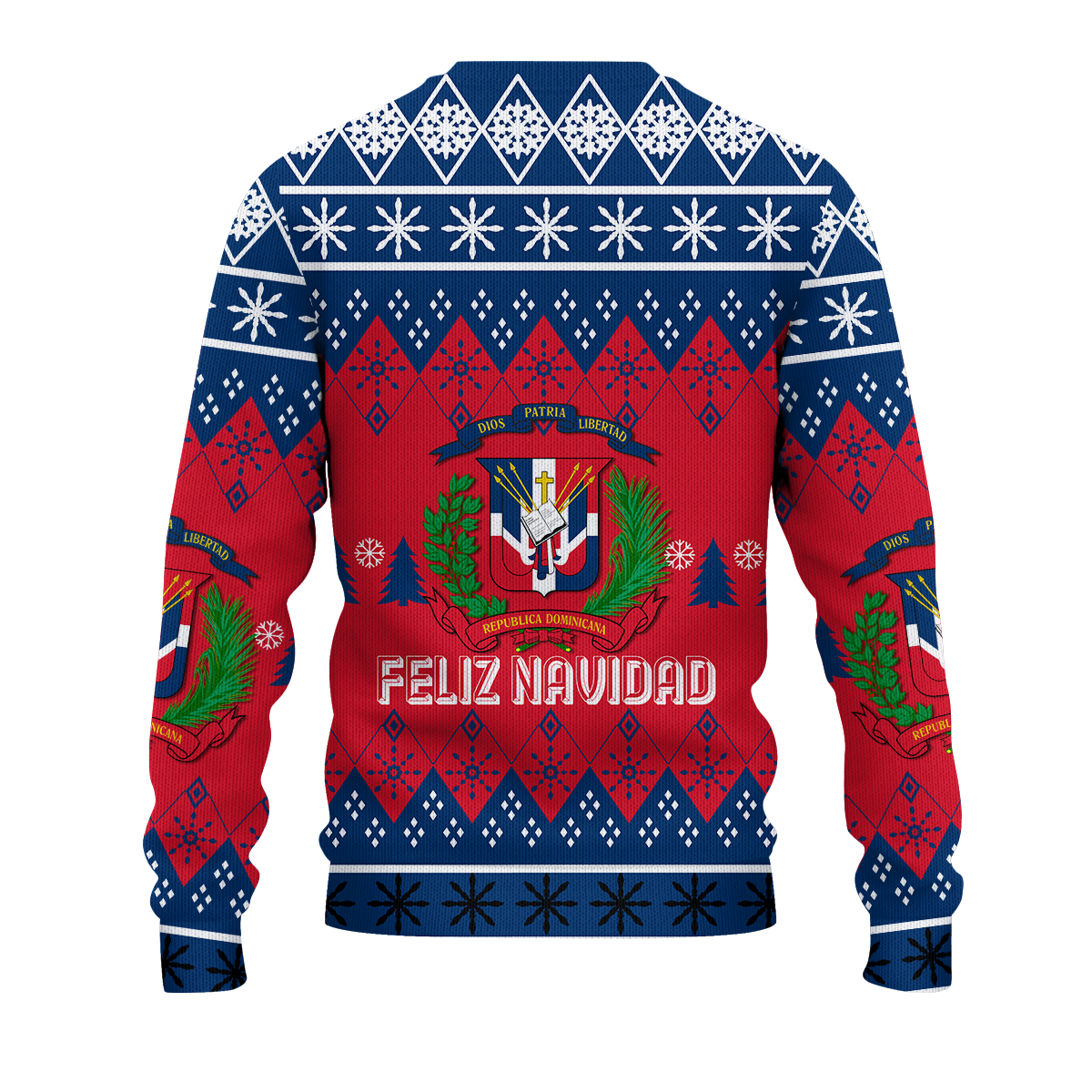 Dominican Republic Christmas Feliz Navidad Ugly Pattern Sweatshirt - LT12 - Wonder Print Shop