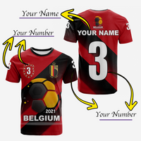 Custom Belgium Football 2021 T Shirt LT20 - Wonder Print Shop