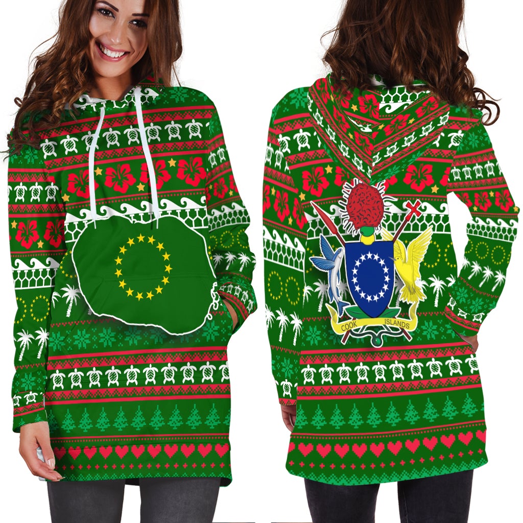 Cook Islands Christmas Hoodie Dress - Ugly Christmas LT12 - Wonder Print Shop