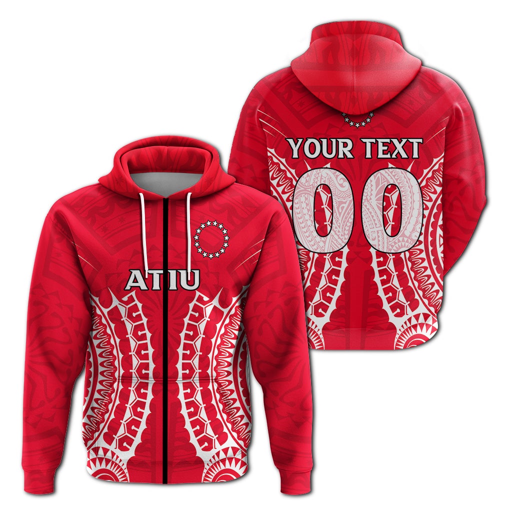 Custom Cook Islands Atiu Zip Up Hoodie Tribal Pattern LT12 - Wonder Print Shop