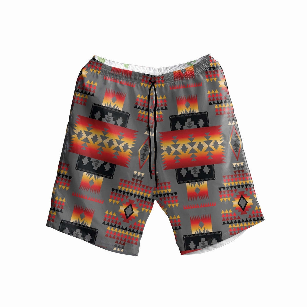 native-american-gray-pattern-hawaiian-shorts