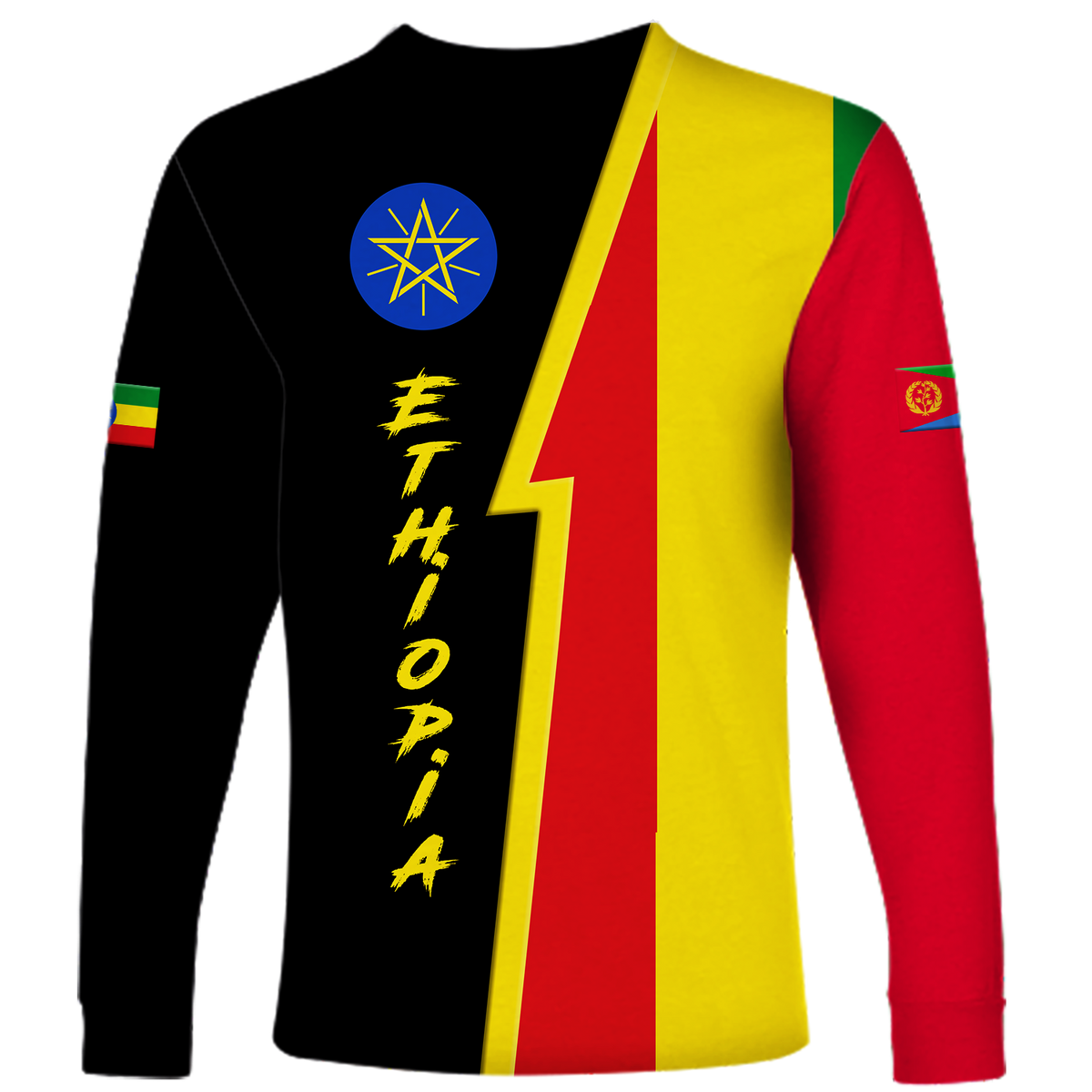 Eritrea Combine Ethiopia Flag Legend Long Sleeve Shirt LT12 - Wonder Print Shop