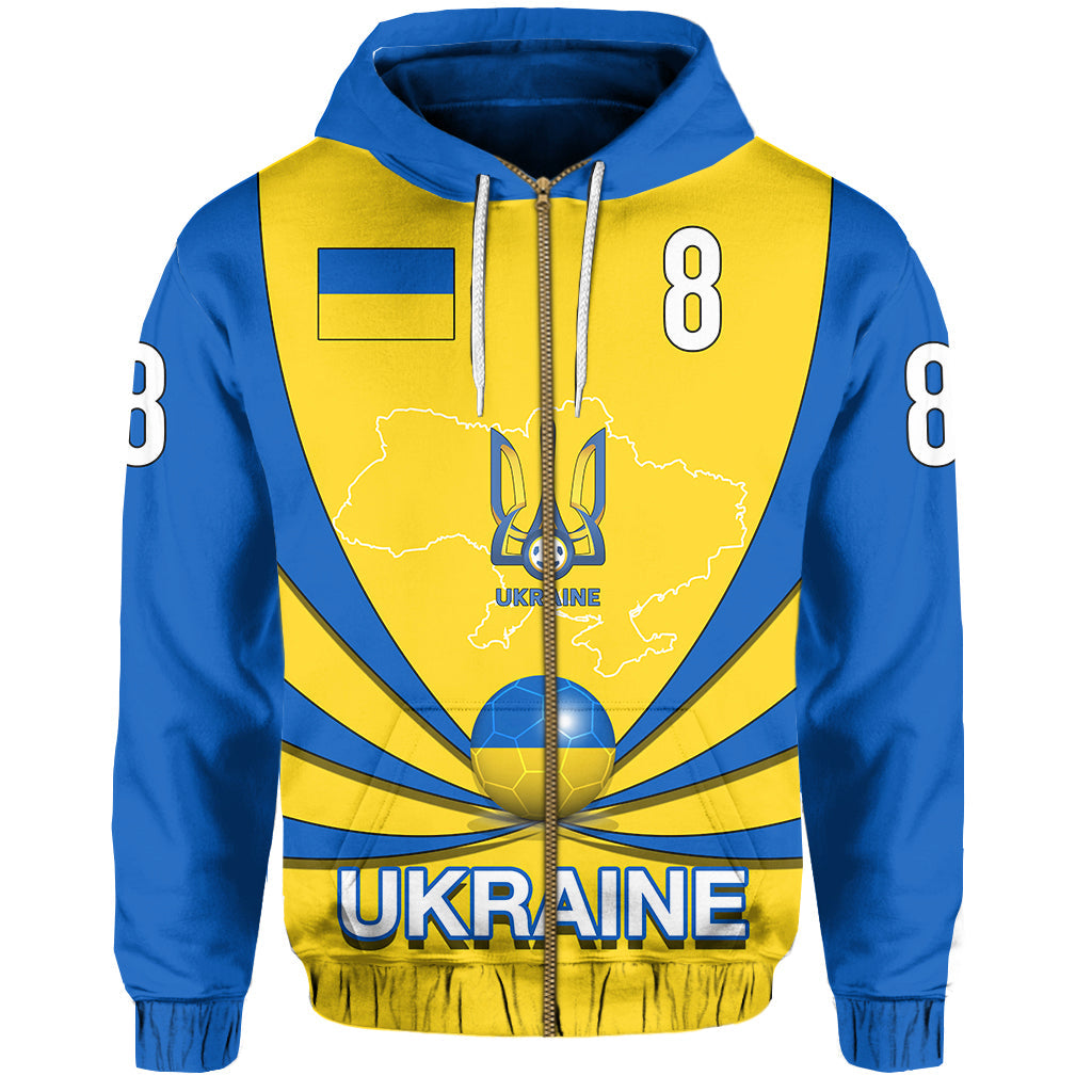 Custom Ukraine Football 2021 Zip up Hoodie LT20 - Wonder Print Shop