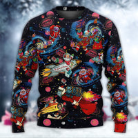 Chrismas Santa In The Space Ugly Christmas Sweater - Wonder Print Shop
