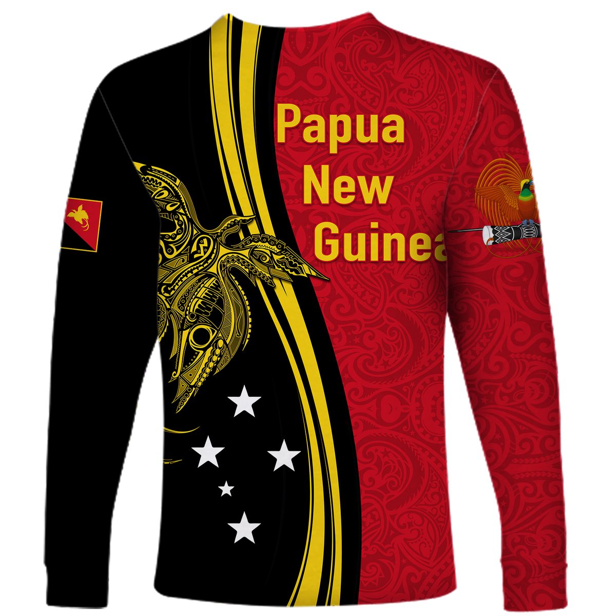 Papua New Guinea Independence Anniversary Polynesian Tribal Long Sleeve Shirt LT12 - Wonder Print Shop