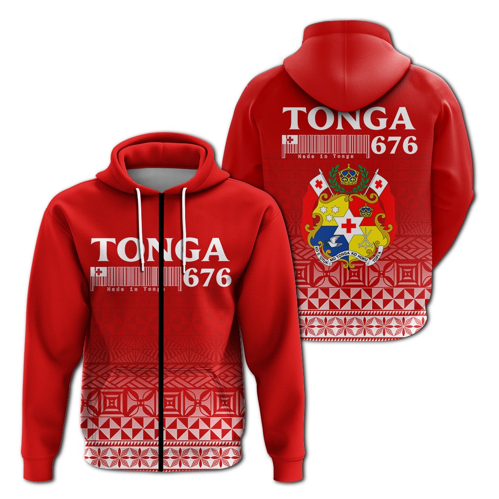 Tonga 676 Zip Up Hoodie Tongan Pattern LT12 - Wonder Print Shop