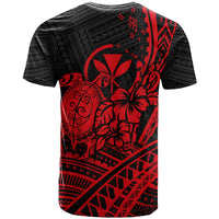 Hawaii Turtle With Hibiscus Tribal Red T Shirt LT12 - Wonder Print Shop