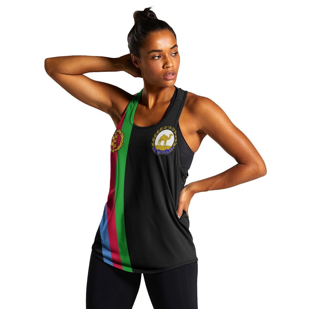 Eritrea Women Racerback Tank Striped Black LT13 - Wonder Print Shop