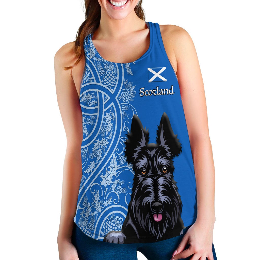 Scottish Terrier With Thistle Women Tank Top LT12 - Wonder Print Shop