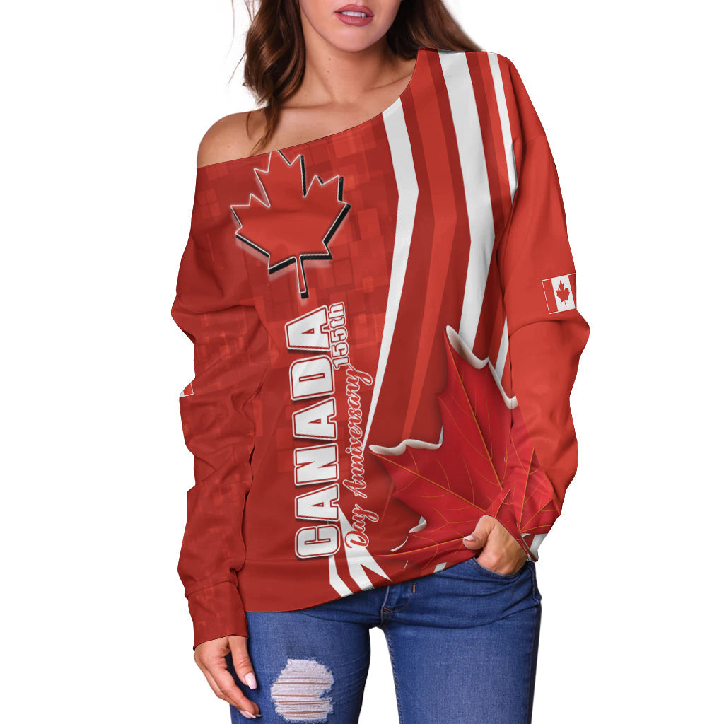 Canada Day Anniversary Pride Women Off Shoulder Sweater LT12 - Wonder Print Shop